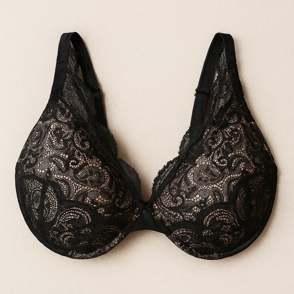 Thirdlove Black Lace Contour Plunge Bra 40E